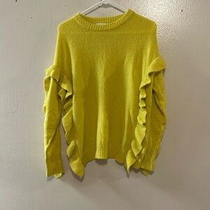 THML Mustard Yellow Ruffled Sweater SZ Small